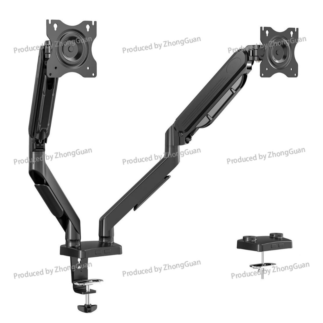 Adjustable Monitor Mount - 가스 스프링 듀얼 암 모니터 마운트,