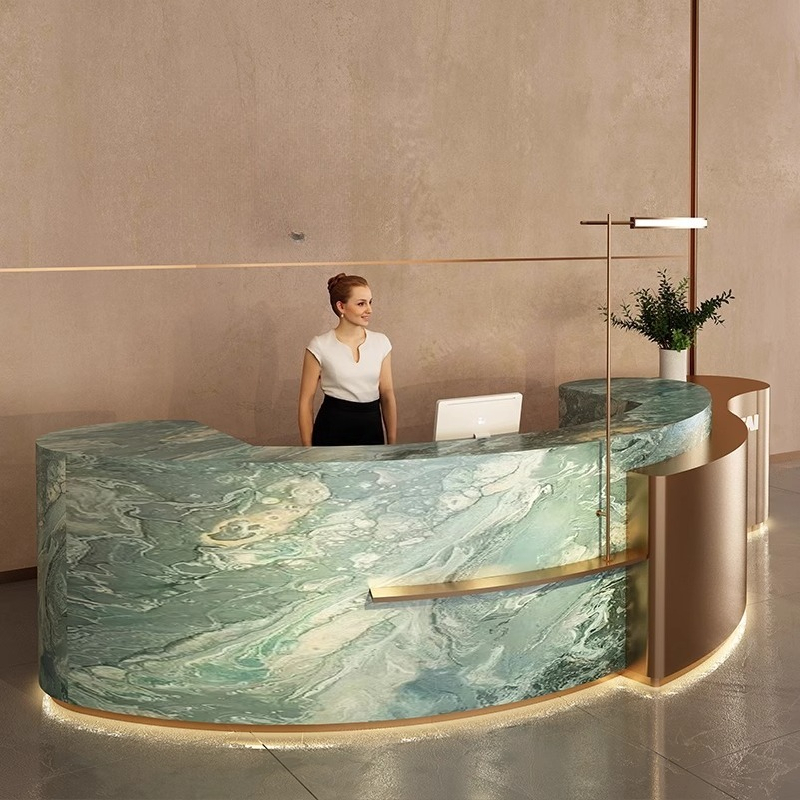 Office Furniture Services - 호텔 미니멀리스트 리셉션 데스크 디자인, 인더스트리얼