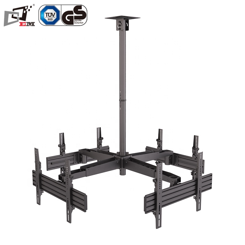 Adjustable Monitor Mount - 4개 화면용 접이식 천장형 TV 암,