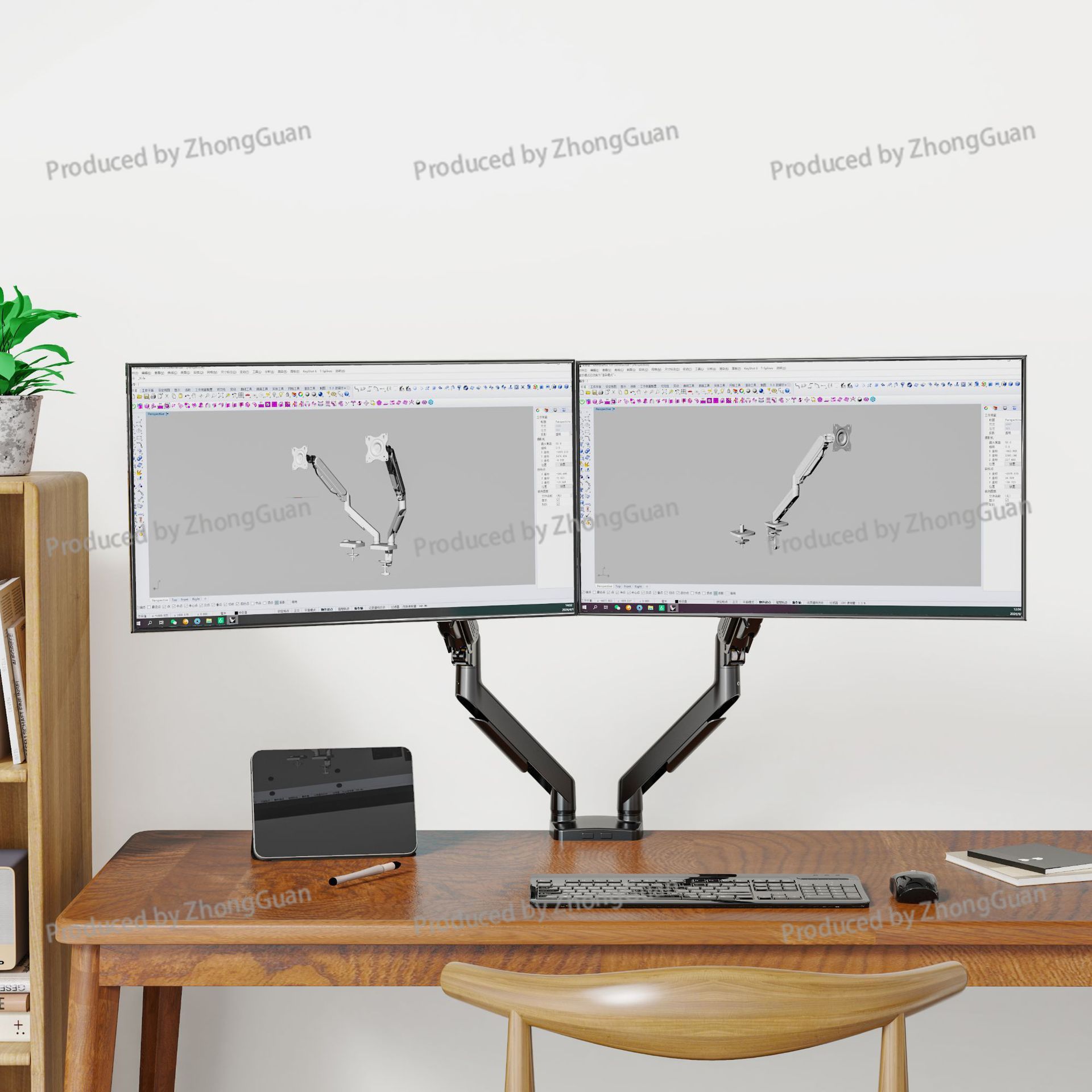 가스 스프링 듀얼 암 모니터 마운트, 자유로운 높이 조 - Adjustable Monitor Mount 리뷰 및 가격