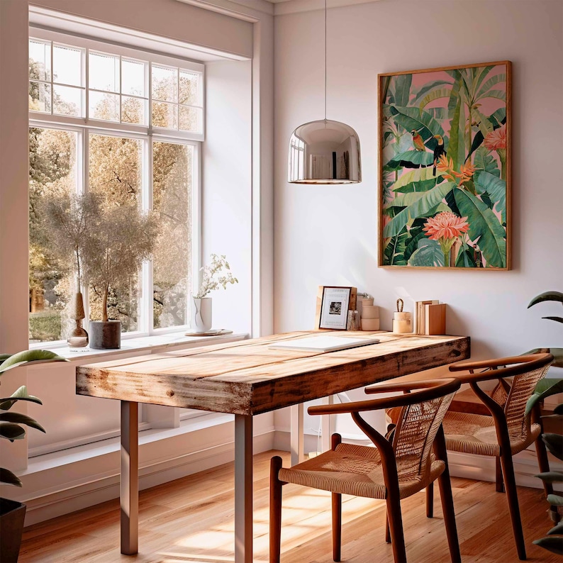 1pc 레트로 열대 캔버스 포스터, 프레임이 없는 식물 - Office Furniture Modern 리뷰 및 가격
