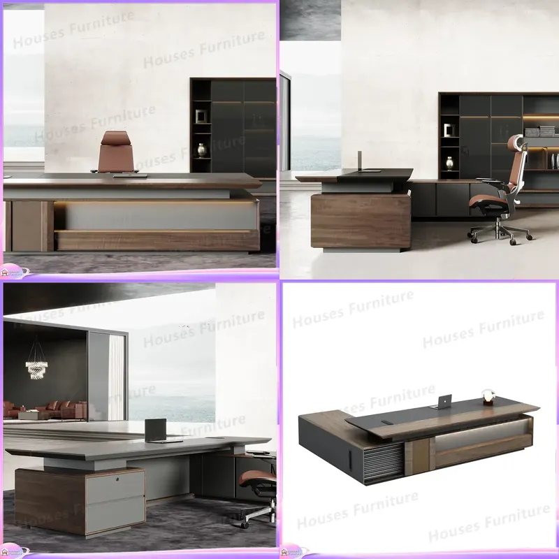 고급형 원목 사무용 책상 갈색 CEO 관리자 책상 대형 - Office Furniture Modern 리뷰 및 가격