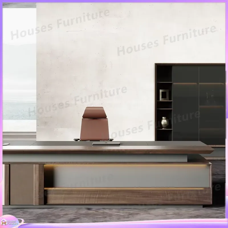 고급형 원목 사무용 책상 갈색 CEO 관리자 책상 대형 - Office Furniture Modern 리뷰 및 가격