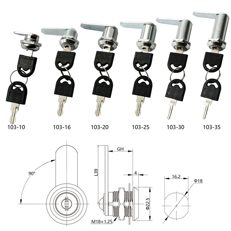 캠 잠금 보안 잠금 16-40mm 캐비닛 캠 잠금 도어 - Office Furniture Hardware 리뷰 및 가격