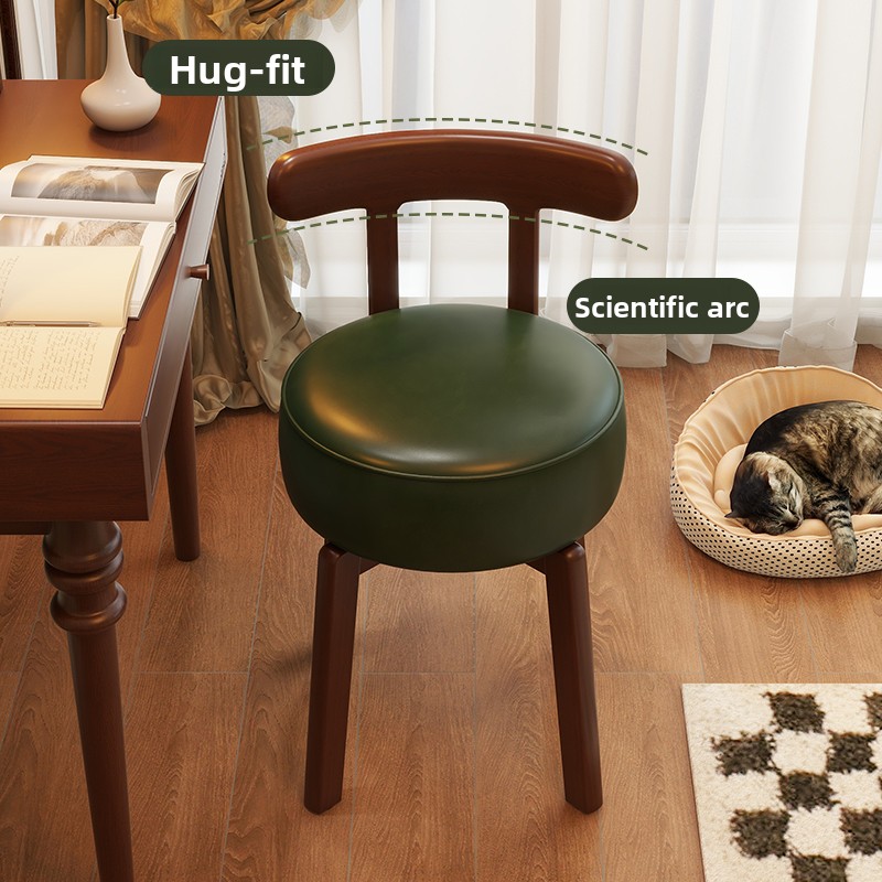 원목 회전 화장 의자, 가죽 쿠션, 침실 화장 의자,  - Office Furniture Modern 리뷰 및 가격