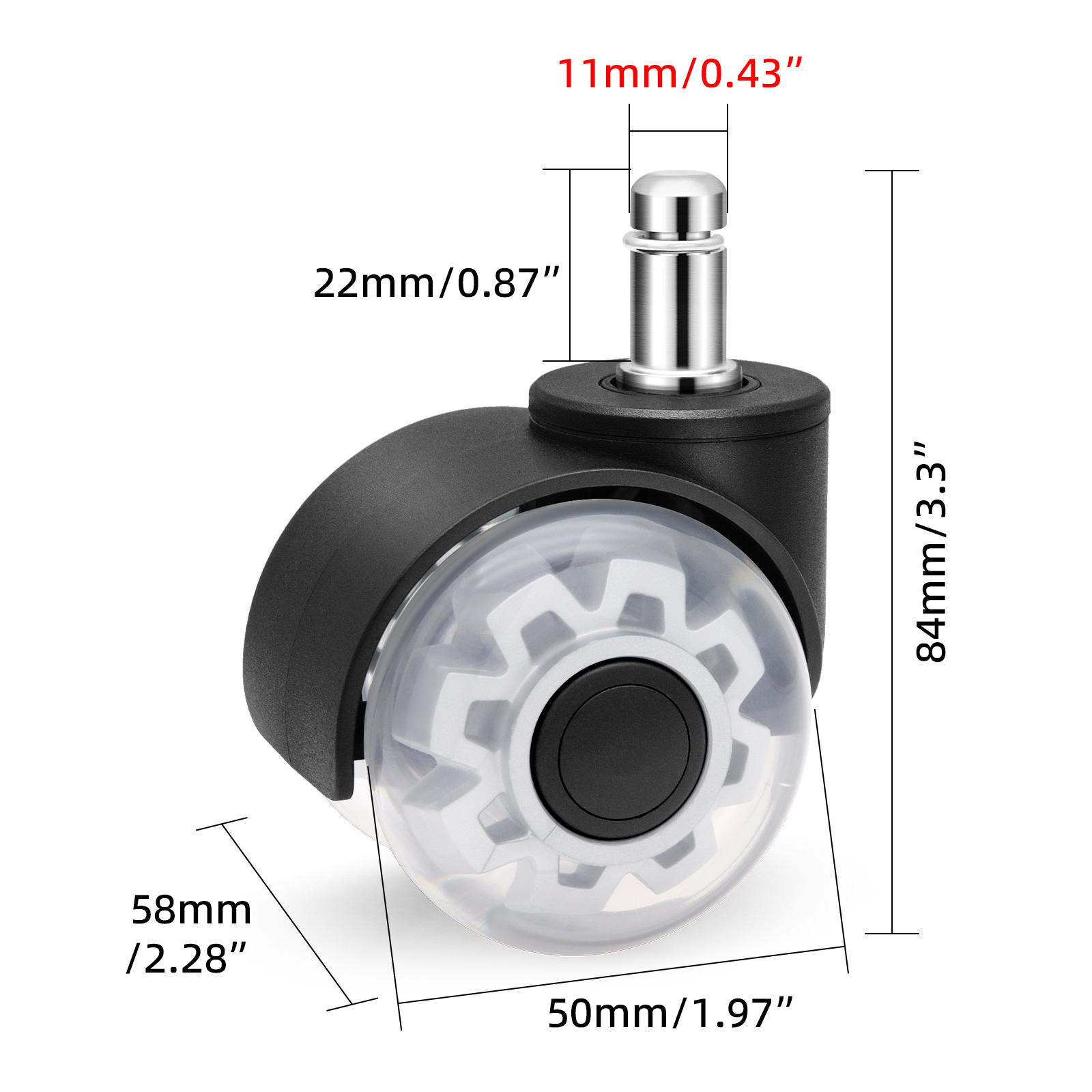 5PCS 음소거 휠 사무실 의자 캐스터 회전 고무 부드 - Office Furniture Hardware 리뷰 및 가격
