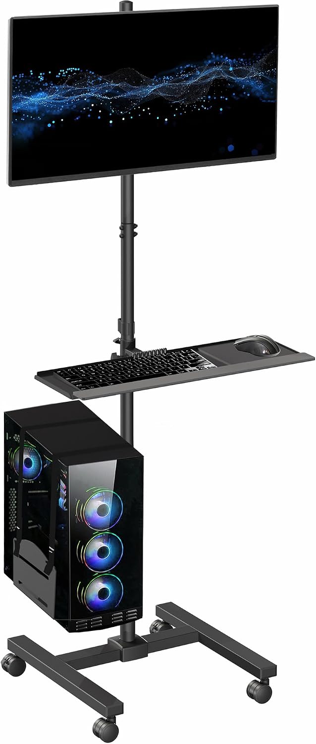 17~32인치 화면용 모니터 마운트가 있는 블랙 롤링  - Adjustable Monitor Mount 리뷰 및 가격