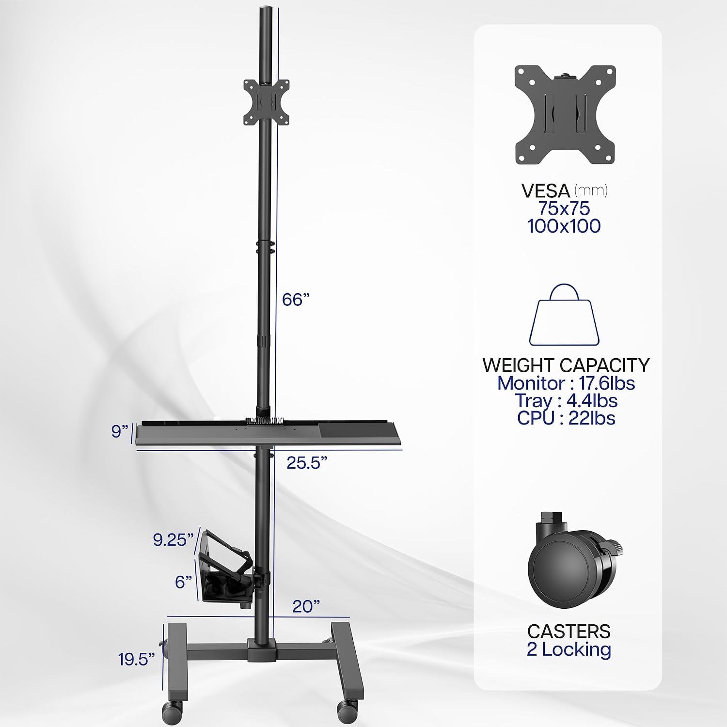 17~32인치 화면용 모니터 마운트가 있는 블랙 롤링  - Adjustable Monitor Mount 리뷰 및 가격